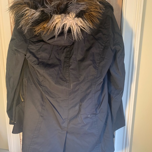 Trina Turk Black Winter Jacket with Removable fur insert - Picture 6 of 7